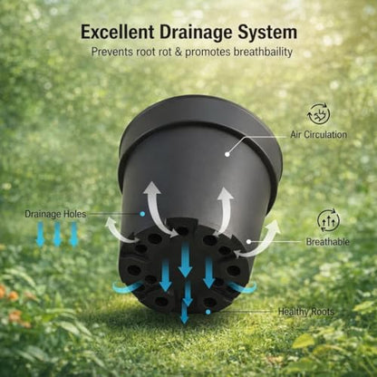 25 Packs Nursery Pots for Plants 4 Inch Seedling Pots with Drainage Holes - size: 4 Inch