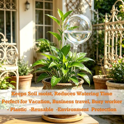 Plant Auto Watering Globes, Self Watering Planter Insert When on Vocation - color: Clear-2pcs