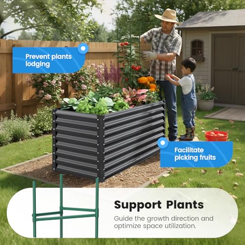Quictent Galvanized Raised Garden Bed 4x2x2 Ft 2PCS - color: Dark Grey, size: 4x2x2 ft-2PCS