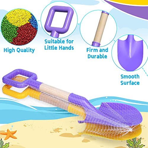 Kids Garden Tool Shovels Toys, 16" Long Kids Beach Spades Sand Shovels Toys for Adults Gardening Tools Garden Kit Travel Sandbox Toy Sturdy Snow Scoop Durable Wood Handle Spade for Digging Sand Snow - color: Yellow