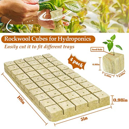 Legigo 1 Inch Rockwool Cubes Seed Starter Plugs for Hydroponics, 200 Plugs - color: 4 Sheet, size: 1" Plugs