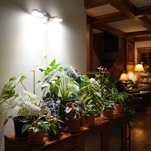 SANSI Wall Mounted Grow Light, 30W Dual Head Full Spectrum with Remote - size: 30W-2800Lumen