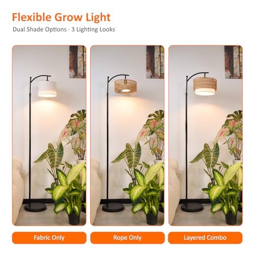 Bstrip Standing Grow Light for Indoor Plants, 65-72.8in Adjustable Height