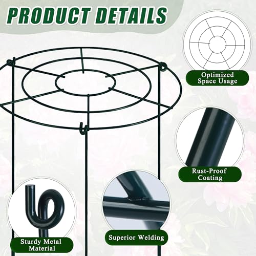 Peony Cages and Supports, 30"H x 13.8"D Plant Supports for Outdoor Plants - size: 30"H x 13.8"D