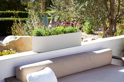 Veradek Demi Series Window Box Planter - Round Outdoor Planter - color: White, size: 36 inch - 2 Pack