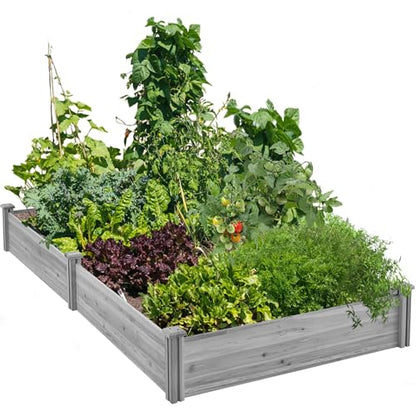 Yaheetech Wooden Raised Garden Bed Outdoor Planter Box, Gray - color: Gray, size: 8ft x 4ft