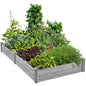 Yaheetech Wooden Raised Garden Bed Outdoor Planter Box, Gray - color: Gray, size: 8ft x 4ft