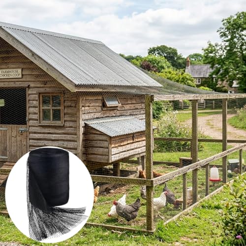 Junflying 50x50 FT Chicken Netting for Hawks & Predator Protection - size: 50x50 FT