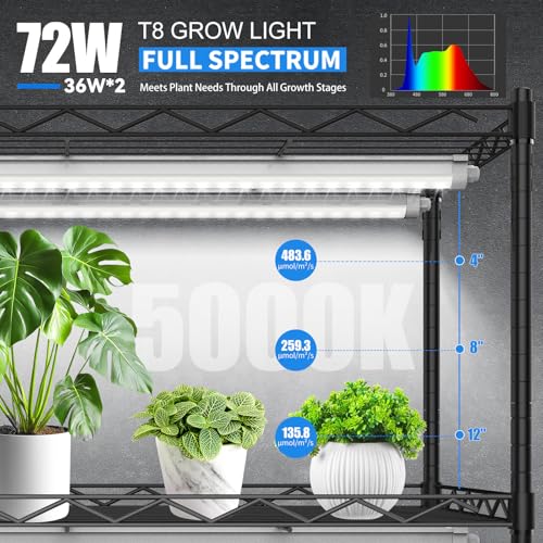 JESLED Waterproof T8 Grow Lights, 3FT 5000K Full Spectrum Daylight, 2Packs - size: 3FT×2P