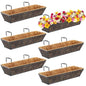 Geetery 6 Pack Window Railing Planter with Coconut Liner 30'', Vivid - style: Vivid