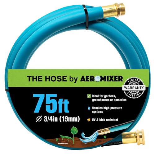 Aeromixer THE HOSE 3/4 Inch Garden Hose 75 Ft Heavy Duty Water Hoses - size: 3/4" x 75', style: 1 Pack