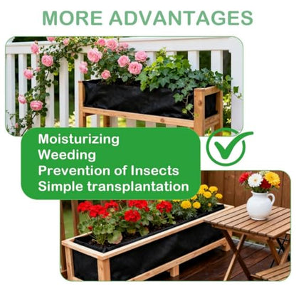 2 Pack Planter Liner, Raised Garden Bed & Planter Box Liner for Outdoor Use - size: 2 Pack 63"x114"