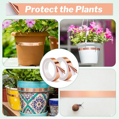 2 Pcs Copper Tape for Slugs and Snails, 1 Inch X 66 ft - size: 1 Inch x 66 ft