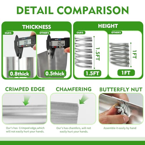 YSEJOMP 17" Tall 24" Diameter Round Raised Garden Bed Kits Outdoor Silver - color: Silver, size: 24 Dia X 16.5 inches