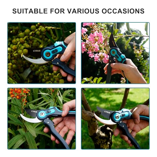 8 Inch Labor Saving Bypass Pruners 2 Adjustable Jaw Openings Garden Shears - style: Garden Shears 1