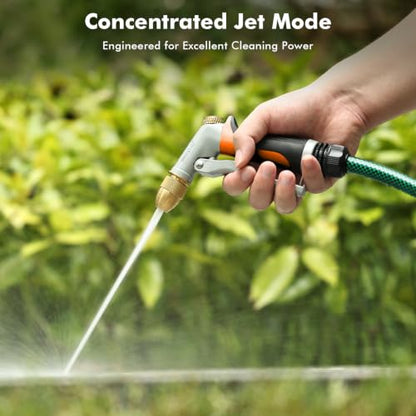 RESTMO Metal Water Hose Nozzle, High Pressure Garden Sprayer, Orange - color: Orange