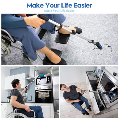 Upgraded 31 Inch Grabber Reacher Tool for Seniors, Trash Picker Upper- Anti Slip Wide Jaw, Stable Center of Gravity, Folds to 12.8 Inch Easy Storage Ideal for Trash Pickup & Surgery Recovery - size: 31 Inch