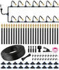 32FT 5/16" Misting Irrigation System for Garden with 10 Adjustable Nozzles - size: 32 FT+10 Nozzles