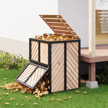 115 Gallon Outdoor Composter, Canada Cedar Wood Compost Bin, Natural