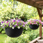 LaLaGreen Indoor Hanging Planters (11in, 2 Pack) Self-Watering Flower Pots - color: Black X 2