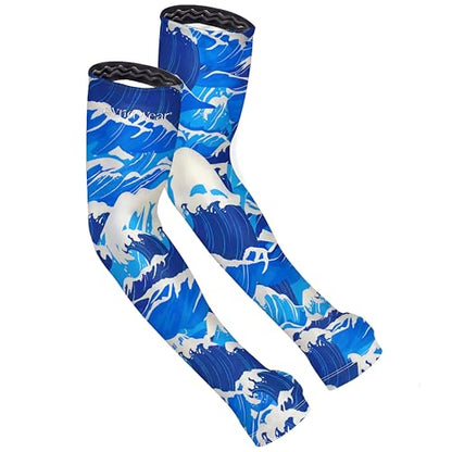 Evridwear Gardening Sleeves,UV Protection Cooling Arm Sleeve Women Men - color: Ocean Waves, size: Small-Medium