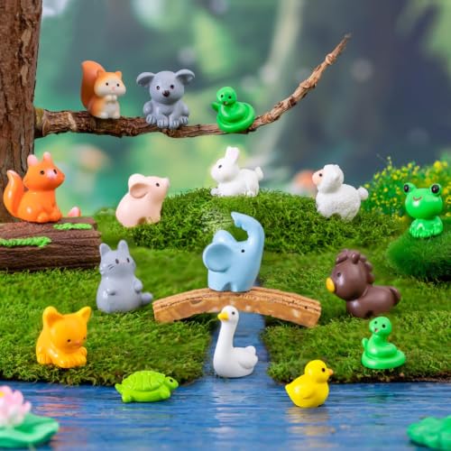 30PCS Mini Resin Animals Variety Pack 15 Style Tiny Resin Animal Figurines - color: Fixed Color Ctyle-c