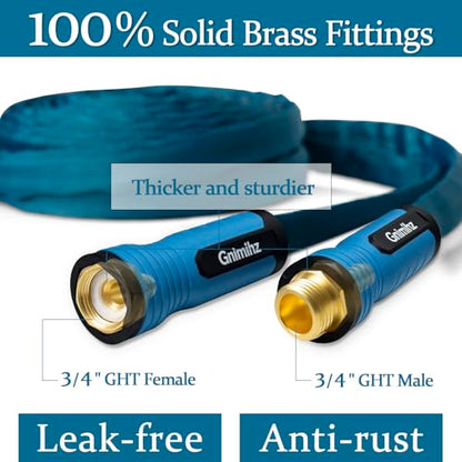 Garden Hose 75 ft, Made of TPE (BetterThan PVC/Hybrid Polymer), Lightweight yet Durable Water Hose with Ergonomic Grip, Drinking Water Safe Material, All-Weather, 3/4" GHT Fittings - size: 75ft + Hose Nozzle