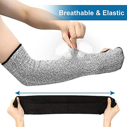 Geyoga 2 Pairs Arm Protection Sleeves Cut Resistant - color: Gray, Black, size: Large