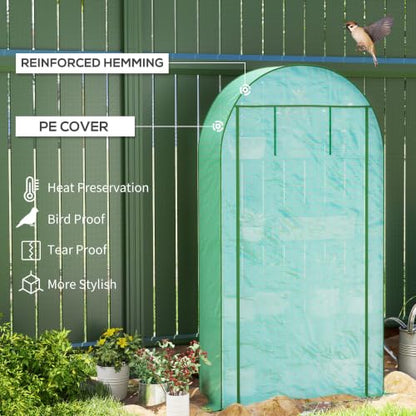 Outsunny 4 Tier Mini Greenhouse Roll-Up Door 41.3" x 17.7" x 63" Green