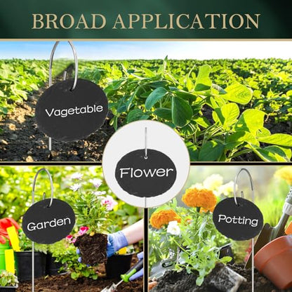 10-Pack Marble Oval Garden Markers,Weatherproof Metal Plant Labels Large Planting Seedling Stake Signs, for Seedlings Herbs Vegetable Greenhouse Gifts with White Marker Pen Labels - color: Marble Oval