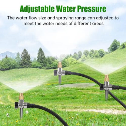 3PCS Metal Lawn Sprinklers for Yard,360° Coverage Water Sprinklers with 3PCS Replaceable Parts,Brass Sprinkler Nozzle for Small Garden Irrigation