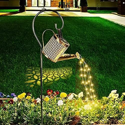Neioaas Solar Watering Can Lights, Solar Lantern String Light with Bracket - color: Copper coin flower