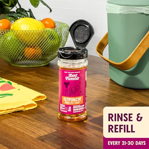 Aunt Fannie's FlyPunch Fruit Fly Trap Bundle, 6 oz + 32 oz Refill