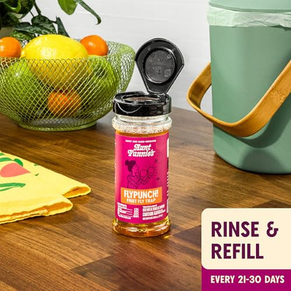 Aunt Fannie's FlyPunch Fruit Fly Trap Bundle, 6 oz + 32 oz Refill