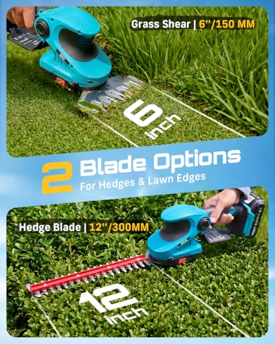 SEESII 3-in-1 Electric Pruning Shears, Cordless Hedge Trimmer & Grass Shear - color: Seesii Blue