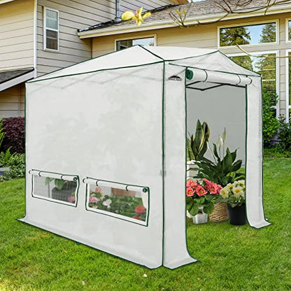 EAGLE PEAK 8x6 Easy Setup Pop Up Greenhouse, Woven Top, Translucent - color: Translucent, size: 8x6