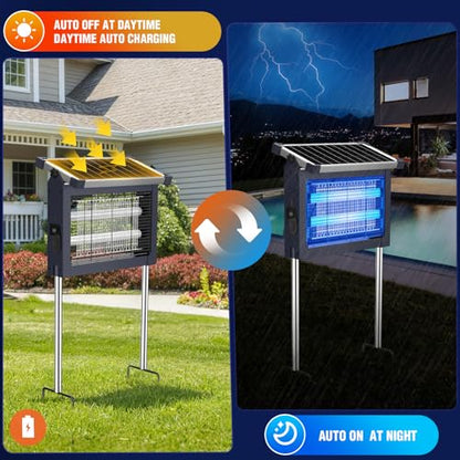 ZECHUAN Solar Bug Zapper Outdoor, Rechargeable Mosquito Zapper - color: Blue