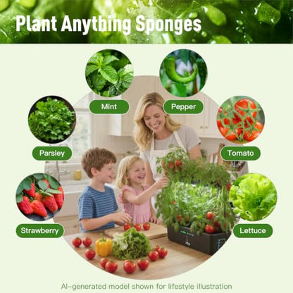60 Pack Hydroponic Grow Sponges Seed Pods Replacement, Compatible with AeroGarden iDOO and Most Hydroponic Systems. Rapid Rooting Nursery Sponges.