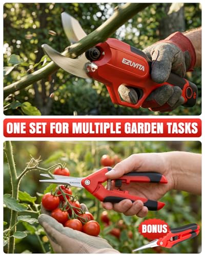 Cordless Electric Pruning Shears - color: Red and Black