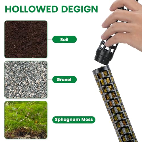 Stackable Small Moss Pole for Monstera Pothos, Fillable Support - size: 4pack-small-black