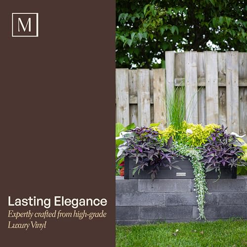 Mayne Vista 48in Rectangular Window Box Planter, Charcoal - size: 48in