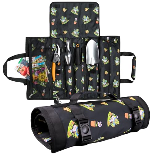 OGRE Roll-Up Garden Tool Bag Only, Heavy-Duty Organizer with 6 Pockets - color: Ogre Print