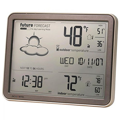 AcuRite 75077A3M Self-Learning Forecast Wireless Weather Station with Large Display and Atomic Clock, Black
