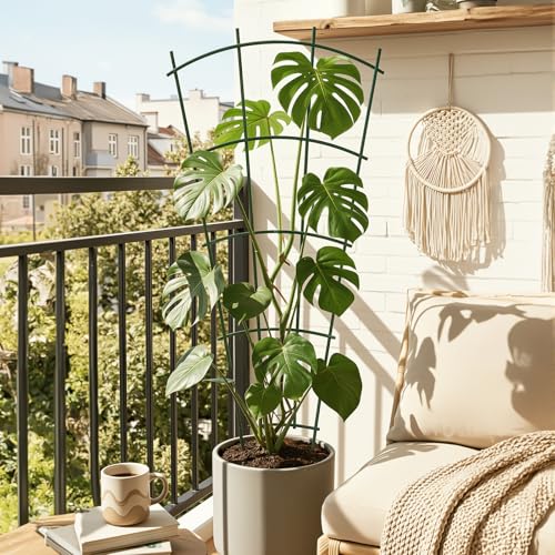 Thealyn 24" Metal Plant Trellis, Climbing Plant Support, 4 Pack (Green) - color: Green, size: 24 inch
