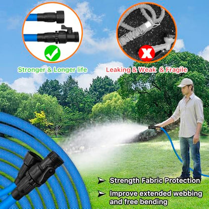 Garden Hose, 75ft Water Hose, Lightweight Outside Lawn Hose, Outdoor Hose for Yard Backyard, Collapsible & Car Wash 3/4" Connectors Manguera de Agua, Yarn Essential Lawn & Garden Watering Equipment