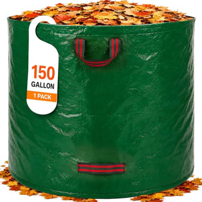 150 Gallon Oversized Reusable Yard Waste Bags, Leaf Bags for Lawn Cleanup