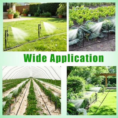 15 Sets 360° Adjustable Irrigation Misting Heads with Stake - size: 15 Sets Misting Heads with Stake