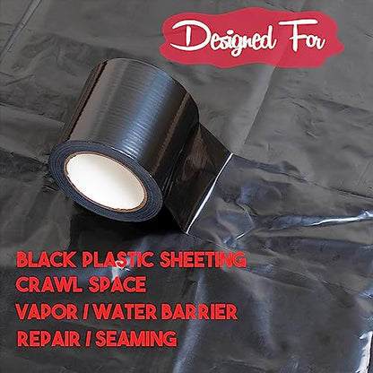 Vapor Barrier Tape, Insulation Tape, Seam Tape Crawl Space Tape, 6'' X200FT - color: 6" x 200'