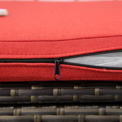 Outsunny 29 Gallon Patio Wicker Storage Bench Outdoor PE Rattan Red - color: Red