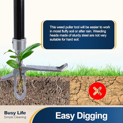 Yocada Weed Puller Tool Stand Up Weed Remover Tool 62.59"